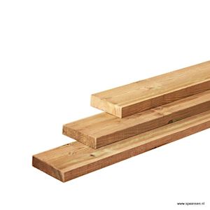 Plank Grenen geschaafd/fijnbezaagd 19,5x2,8 cm groen geïmpregneerd