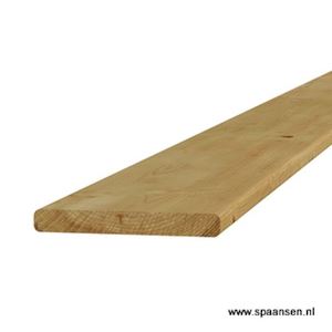Plank Grenen geschaafd 14x1,5 cm groen geïmpregneerd