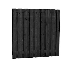 Scherm Naaldhout geschaafd 18 planks 15 mm 180x180 cm recht geïmpregneerd en zwart gedompeld