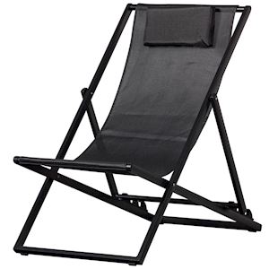 Esper Strandstoel 102x61x74 cm Zwart