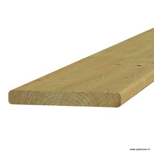 Plank Scandindinavisch Vuren geschaafd 14,5x1,8 cm groen geïmpregneerd