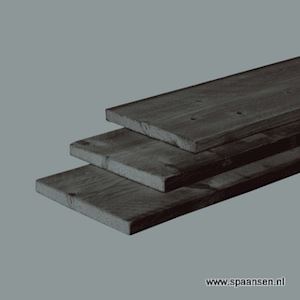 Plank Douglas fijnbezaagd 20x2,2  cm zwart gedompeld